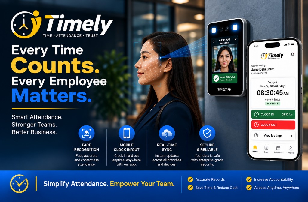 Timely attendance system — face recognition, mobile clock-in, and real-time sync